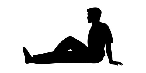 man sit down silhouette design. relax sign and symbol. © redranger