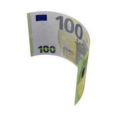 3D Asset Money Euro Banknote 100 Euros - Isolated Background