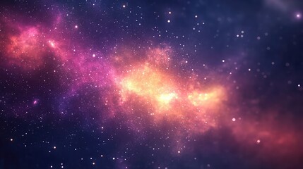 A vibrant galaxy filled with glowing stars, bright cosmic dust, and deep space wonders.