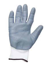 Obraz premium Isolated construction rubber gloves on a white background. Rubber gloves for repair.