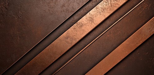 Diagonal copper and dark brown metallic stripes.  A textured, modern background.
