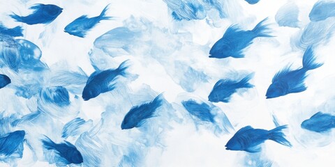 Pintura de peces azules