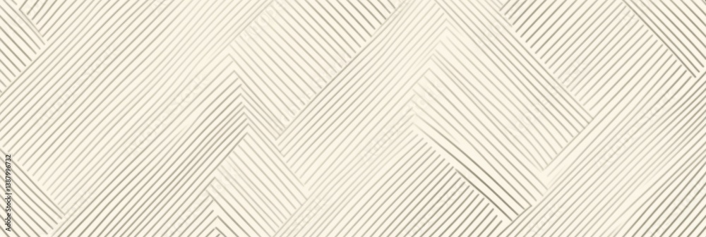 Poster Elegant interplay of fine lines creating a three-dimensional optical illusion in soft monochrome shades suitable for modern decor and design
