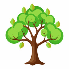 Obraz premium vector tree with green leaves