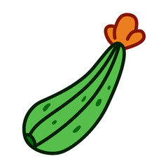 Color icon of fresh cucumber vegetable in minimal and clean design style. for logo, infographic, mobile apps, print, UI, web design, and advertising