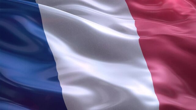 French Tricolor Waving in the Wind &ndash; A Beautiful Symbol of National Unity