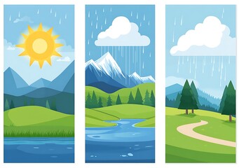 Fototapeta premium Rour different season vector illustration