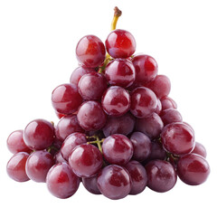 Fototapeta premium Glossy Red Grapes on transparent background