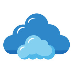 Blue cloud icon symbol of cloud computing technology on the internet