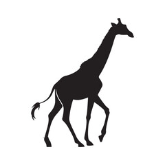 Obraz premium Animal giraffe silhouette on white background. Giraffe icon sign vector illustration design