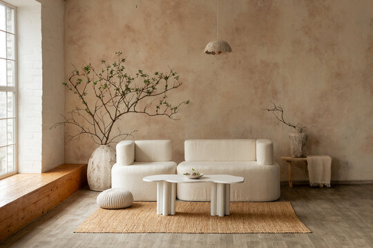 Minimalist Living Room with Natural Decor