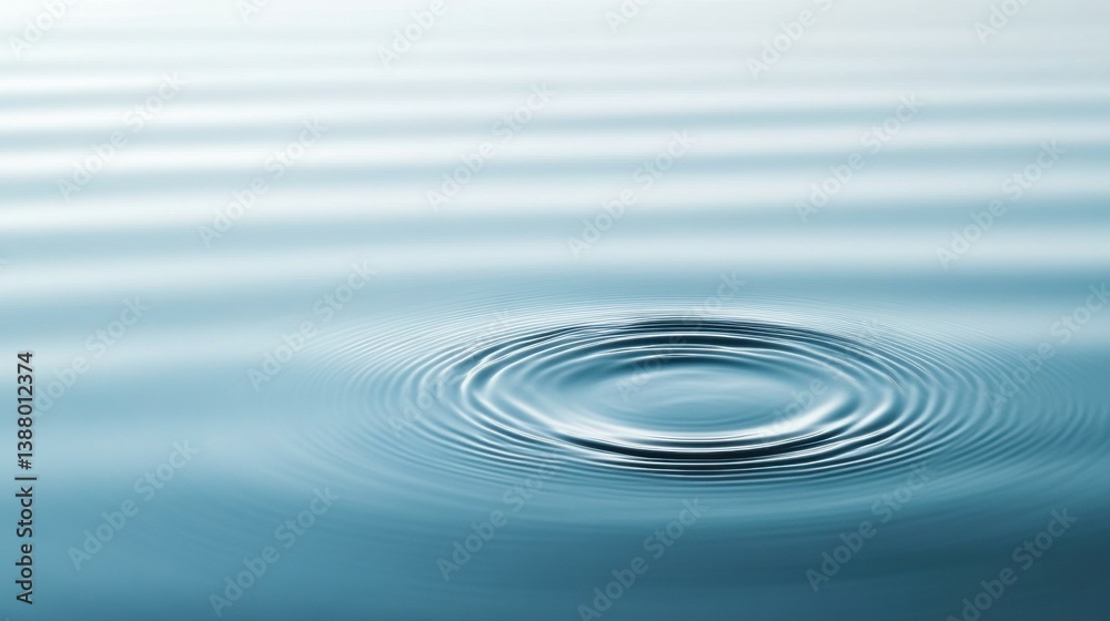 Poster Soft ripples create a calm and minimalist atmosphere on the serene water surface at dawn