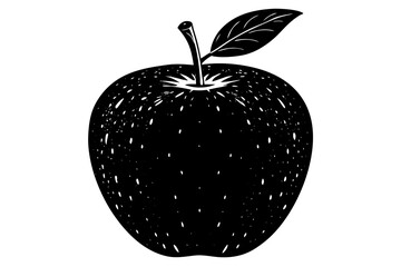 green apple isolated on black background