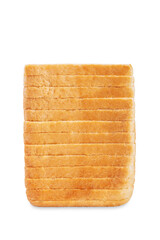 White square sliced bread on a white isolated background