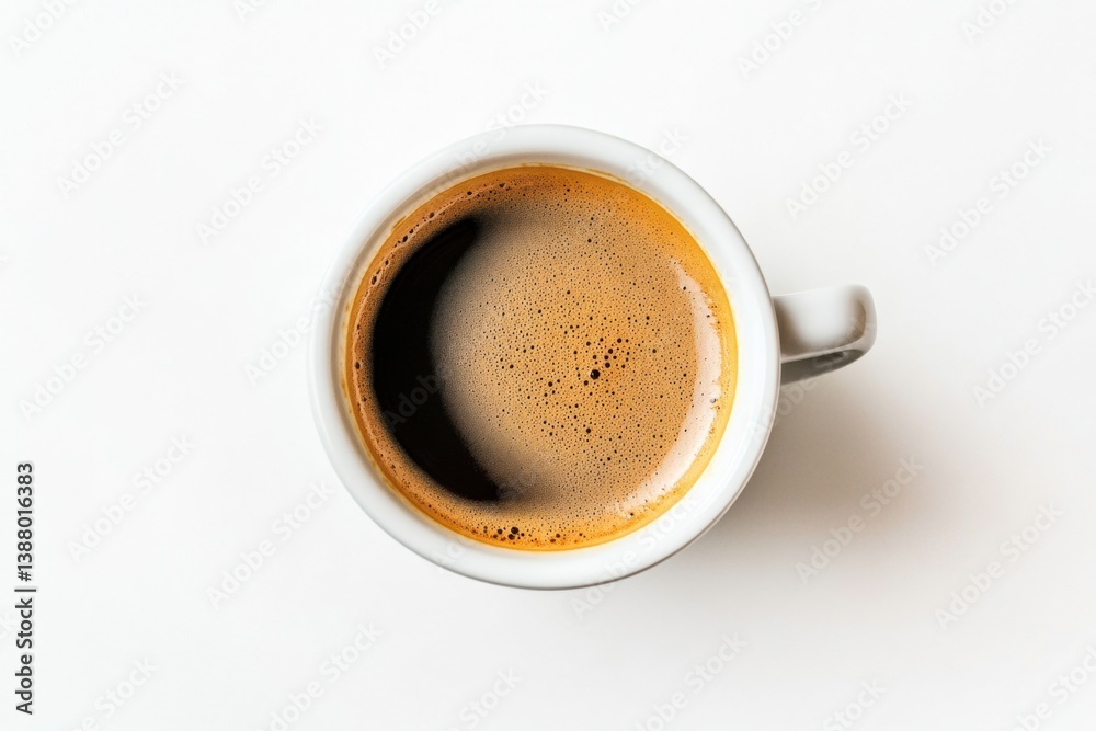 Poster enjoying a moment with a warm cup of black espresso on a soft neutral background