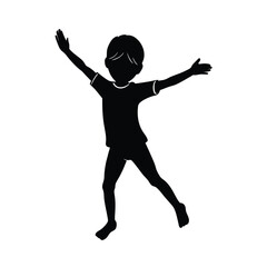 silhouette of a child jumping