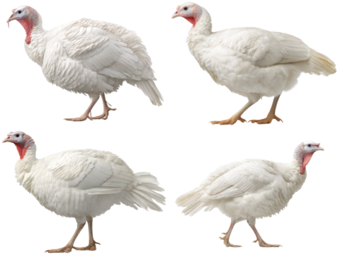 White Turkey Side View Clipart