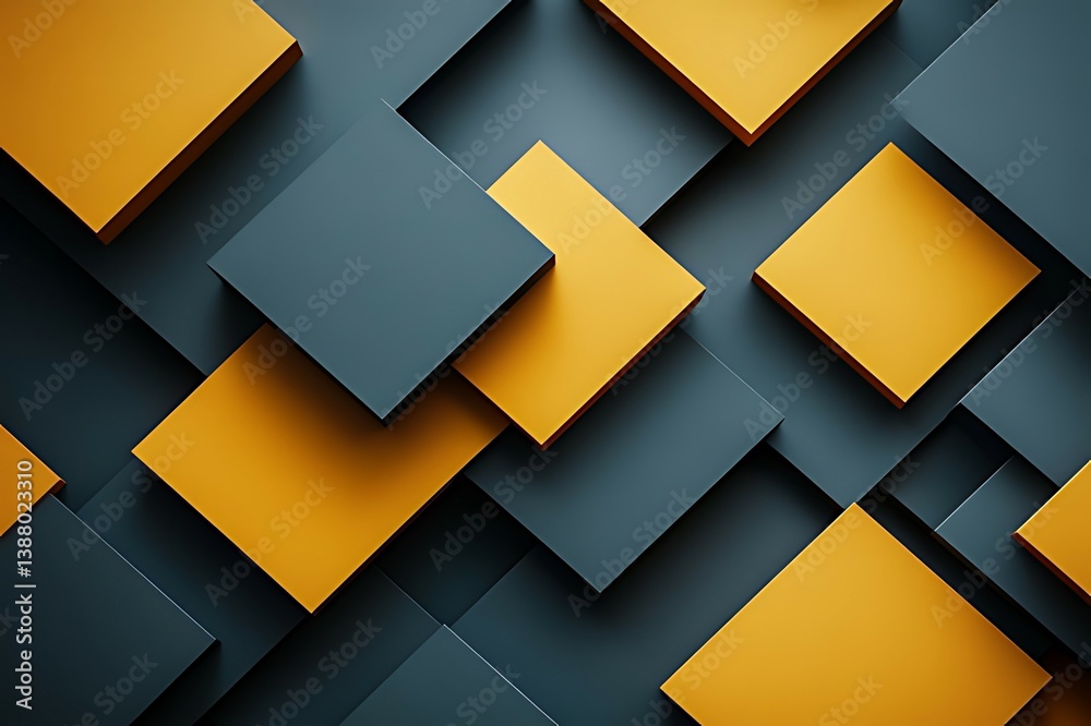 Wall mural abstract metallic backdrop design with geometric triangle pattern and 3d light element style