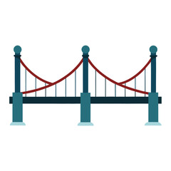 Golden Gate Bridge over a white background