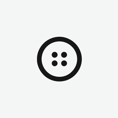 very simple flat and single minimalist Button Hole Silhouettes in black on a white background