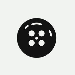Obraz premium very simple flat and single minimalist Button Hole Silhouettes in black on a white background