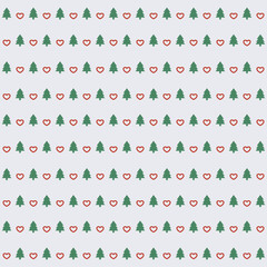 Beautiful Christmas trees vector seamless pattern. Colorful xmas card. Happy New Year or Happy New Year design for background, greeting card, wrapping paper, fabric, textile, wallpaper, stationery.