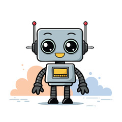 Fototapeta premium Cute cartoon vector robot
