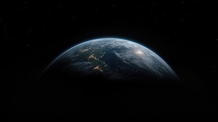Obraz premium Earth from space, detailed view of continents, oceans, and clouds
