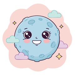 Cute cartoon vector cloud