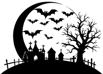 halloween background with haunted house