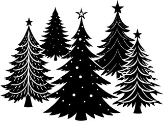 Obraz premium set of christmas trees