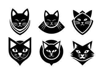 Fototapeta premium set of black cats