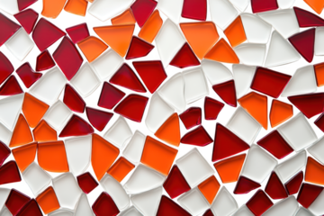 Multicolored glass shards form an abstract mosaic on a transparent background