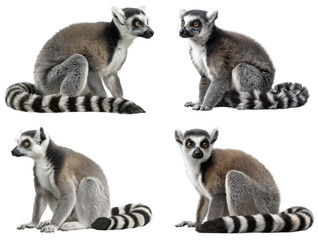 Obraz premium Gray Lemur Portrait - Cut Out