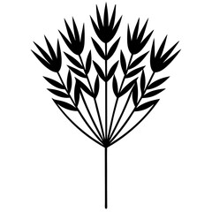 flowers flax silhouette vector illustrator