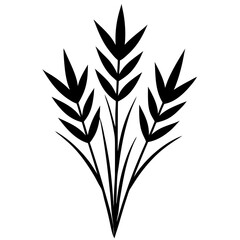 flowers flax silhouette vector illustrator