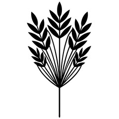 flowers flax silhouette vector illustrator