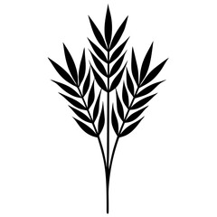 Obraz premium flowers flax silhouette vector illustrator