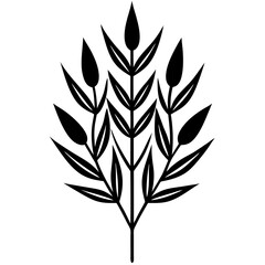flowers flax silhouette vector illustrator