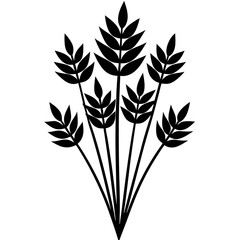 flowers flax silhouette vector illustrator