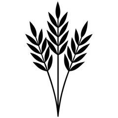 flowers flax silhouette vector illustrator