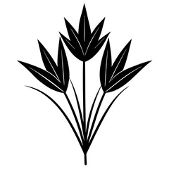 flowers flax silhouette vector illustrator