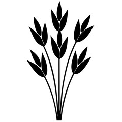 flowers flax silhouette vector illustrator