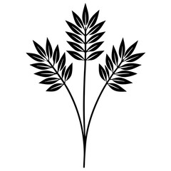 flowers flax silhouette vector illustrator