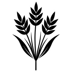 flowers flax silhouette vector illustrator