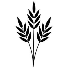 flowers flax silhouette vector illustrator