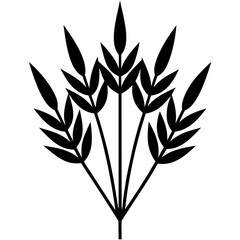 flowers flax silhouette vector illustrator