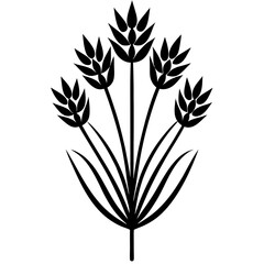 flowers flax silhouette vector illustrator