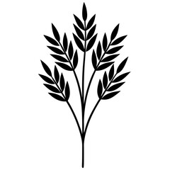 flowers flax silhouette vector illustrator