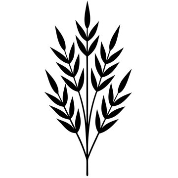 black leaves plant simple design clip art preview